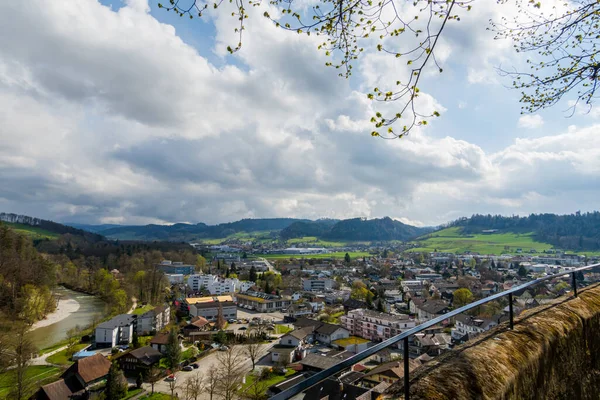 Burgdorf Stad Schweiz Slott Och Gator Den Antika Staden — Stockfoto