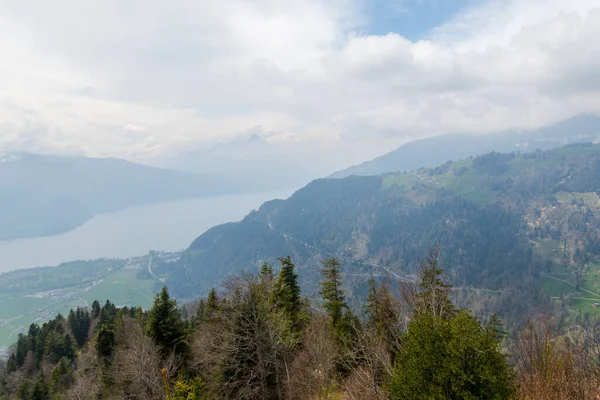 Incredible View Mount Harder Kulm Switzerland Breathtaking Landscapes — стоковое фото