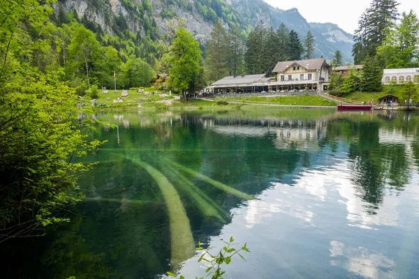 Magnífico Blausee Entre Bosque Las Montañas —  Fotos de Stock