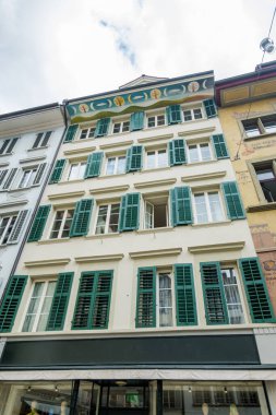 İsviçre 'nin güzel şehri Lucerne. Şehir manzaraları ve mimari