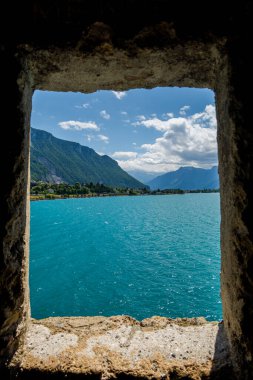 Inside the Chillon castle. Beautiful Toulon Castle, landscapes and inside