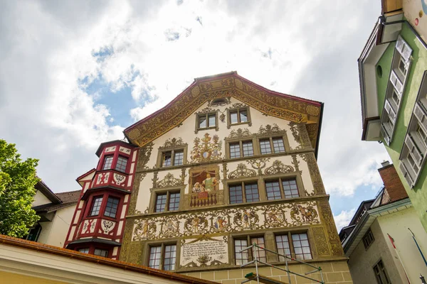 Piękne Miasto Lucerna Szwajcarii Krajobrazy Architektura Miast — Zdjęcie stockowe