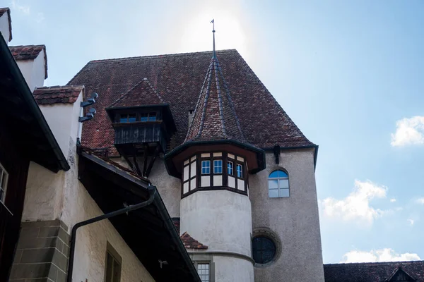 Miasto Burgdorf Szwajcarii Zamek Ulice Starożytnego Miasta — Zdjęcie stockowe