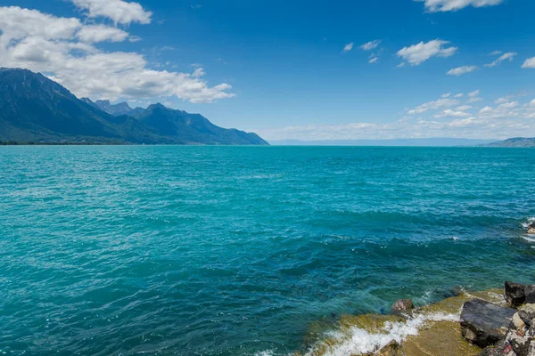 Lake Geneva Montreux Breathtaking View — Foto de Stock