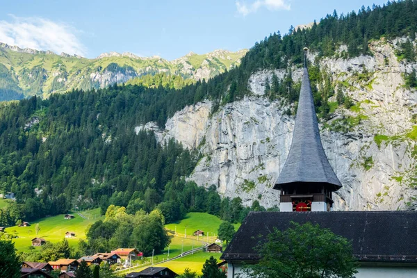 Beautiful alps and waterfalls in switzerland. Bernese Alps