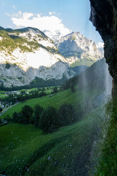 Beautiful alps and waterfalls in switzerland. Bernese Alps