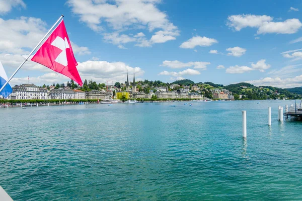 スイスのルツェルンの美しい街 都市景観と建築 — ストック写真