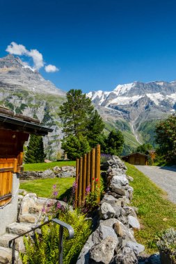 Beautiful alps and waterfalls in switzerland. Bernese Alps
