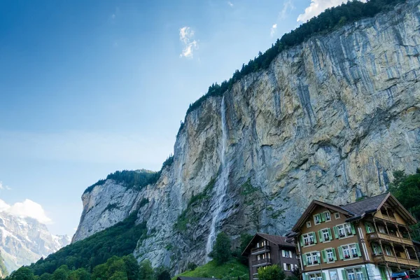 Beautiful alps and waterfalls in switzerland. Bernese Alps