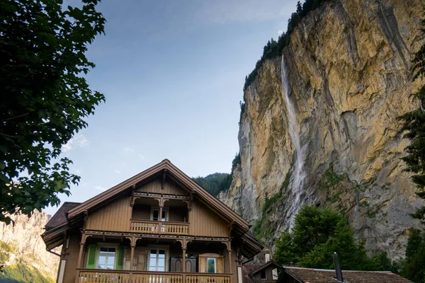 Beautiful alps and waterfalls in switzerland. Bernese Alps