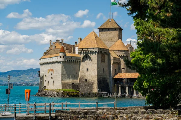 View Chillon Castle Montreux Beautiful Architecture — Stock Photo, Image