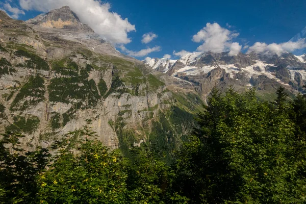 Beautiful alps and waterfalls in switzerland. Bernese Alps