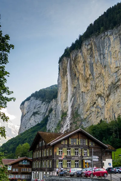 Beautiful alps and waterfalls in switzerland. Bernese Alps