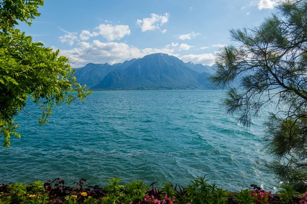 Lake Geneva Montreux Breathtaking View — Foto de Stock