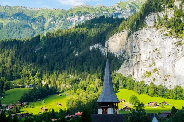 Beautiful alps and waterfalls in switzerland. Bernese Alps