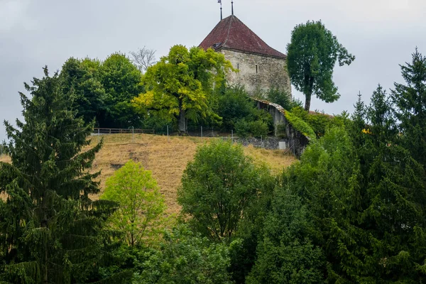 Beautiful Picturesque Town Gruyeres Switzerland Architecture Landscapes — 图库照片