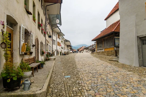Beautiful Picturesque Town Gruyeres Switzerland Architecture Landscapes — Stockfoto
