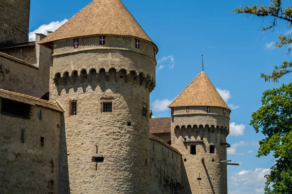 View Chillon Castle Montreux Beautiful Architecture — Stock Photo, Image