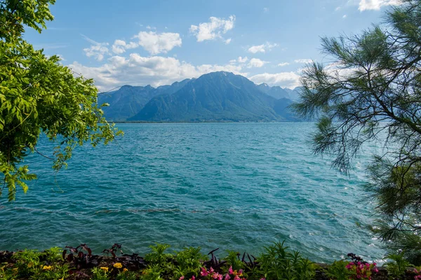 Lake Geneva Montreux Breathtaking View — Stock Photo, Image