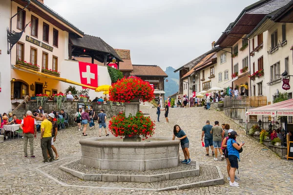 Beautiful Picturesque Town Gruyeres Switzerland Architecture Landscapes — Stock fotografie