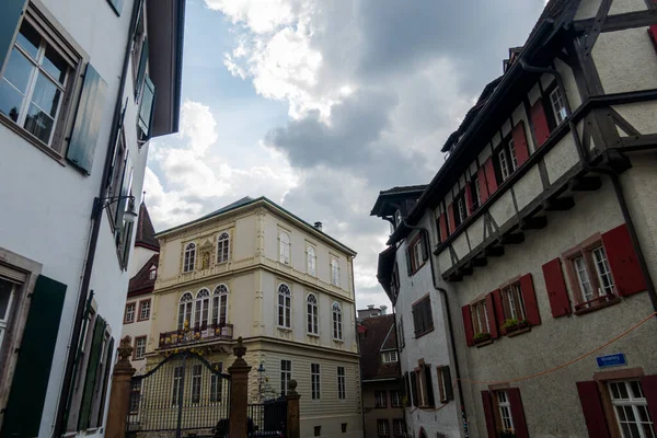 Magnífica Ciudad Suiza Basilea Arquitectura Vista Del Río Rin — Foto de Stock