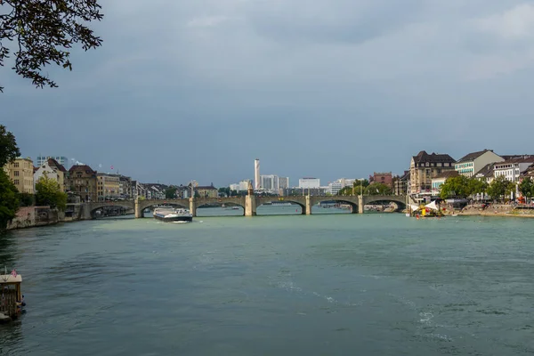 Magnificent Swiss City Basel Architecture View River Rhine — Stock Photo, Image