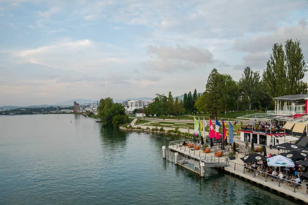 Великолепный Швейцарский Город Базель Архитектура Вид Рейн — стоковое фото