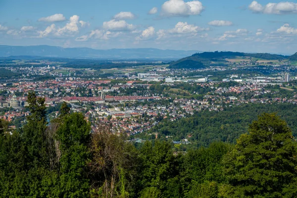 Bern Panorama Utsikt Över Bern Från Berget Vacker Medeltida Stad — Stockfoto