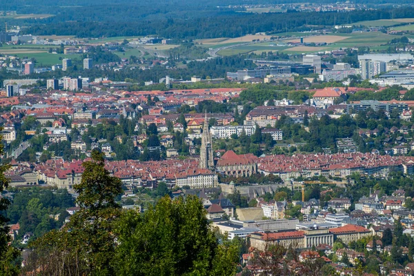 Bern Panoráma Kilátás Bernre Hegyről Gyönyörű Középkori Város — Stock Fotó