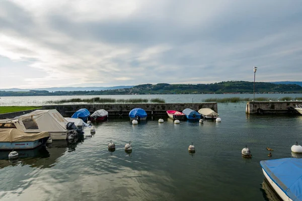 Magnificent Swiss City Murten Architecture Ancient Beautiful City — Stock Photo, Image