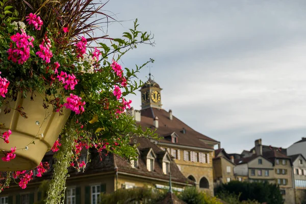 Murten Építészet Csodálatos Svájci Városa Ősi Gyönyörű Város — Stock Fotó