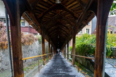 Muhteşem İsviçre kenti Thun Mimarlık. antik güzel şehir