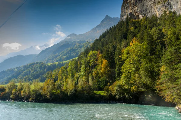 Magnifiques Alpes Rivières Suisse Montagnes Rivière Nature Incroyable — Photo