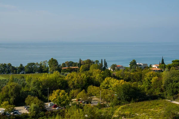 Vista Gardaland Lago Itália Parque Diversões — Fotografia de Stock