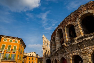 Muhteşem Verona, İtalya 'da bir şehir. Mimarlık ve ortaçağ harika şehri