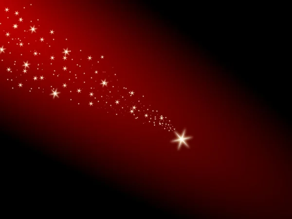 Falling star on a red background — Stock Photo, Image