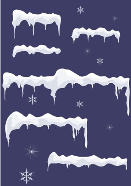 Картина, постер, плакат, фотообои "ледник с сосульками, звездами и снежинками
.", артикул 34859591