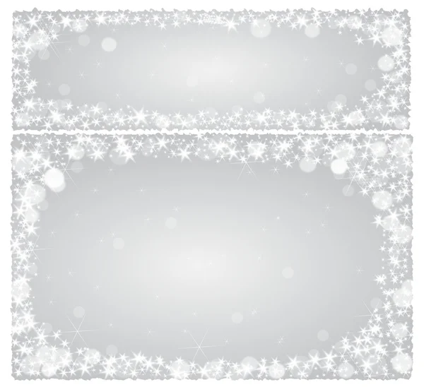 Frame christmas card on a silver background with stars — Stock Photo, Image