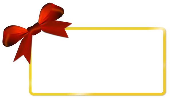 ゴールデン フレーム赤の弓とのクリスマス カード — ストック写真