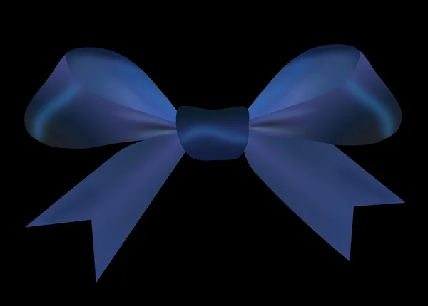 Blue bow isolated on a black background — Stock Photo, Image