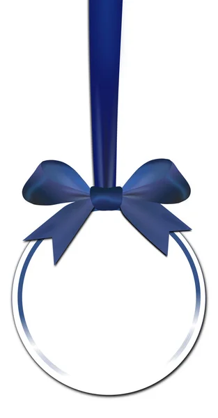Rotondo decorativo con fiocco blu — Foto Stock