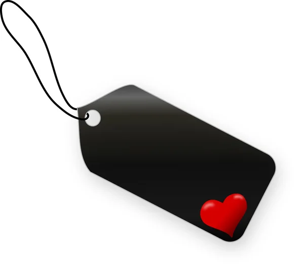 Walentynki czarny etykieta na białym tle — Zdjęcie stockowe
