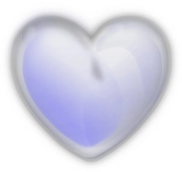 Παγωμένο καρδιά σε λευκό φόντο — Φωτογραφία Αρχείου