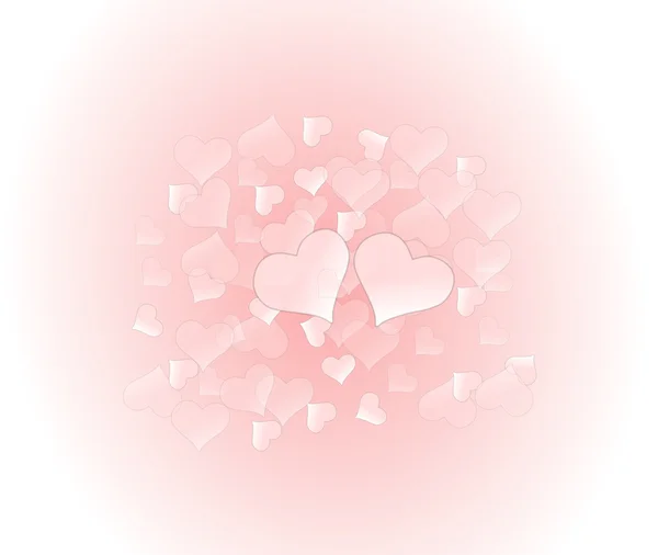 Illustration of hearts on a pink background — Stock Photo, Image