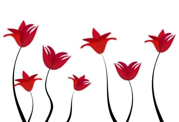 Weide van rode bloemen voor Moederdag — Stockfoto