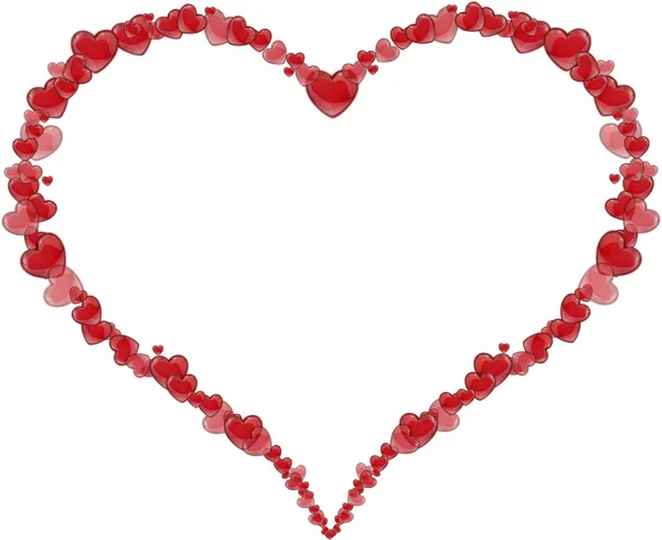 Frame hart gemaakt van harten voor een Valentijnsdag of Moederdag — Stockfoto
