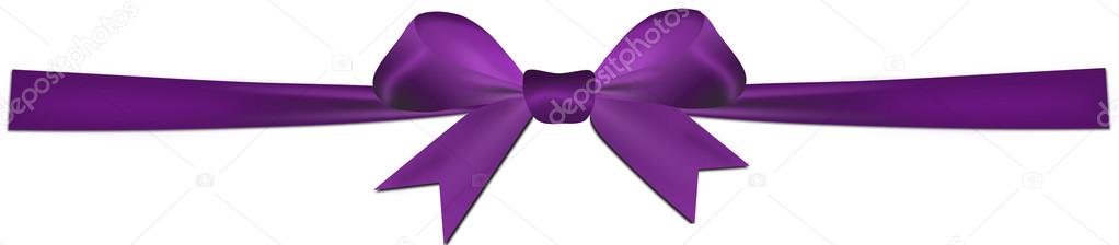 Purple bow isolated on a white background