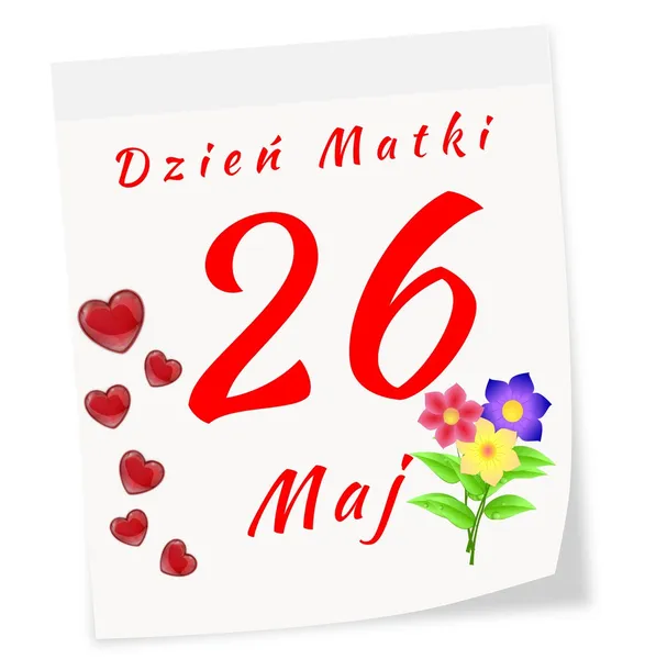 Mezinárodní matky den na 11 května th. Stránka Kalendář v polštině — Stock fotografie