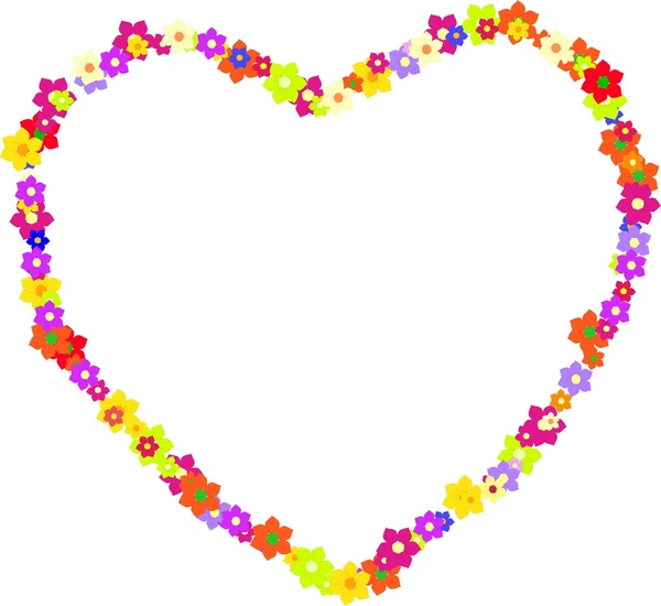 Vector del corazón hecho de flores de colores en el Día de la Madre — Vector de stock