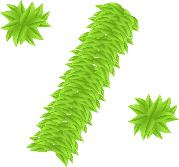 Symbol of percent made of leaves for discounts — Stock Photo, Image